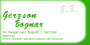 gerzson bognar business card